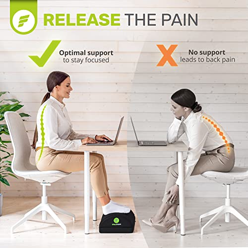ErgoFoam Adjustable Foot Rest for Under Desk – Black Velvet, Tall