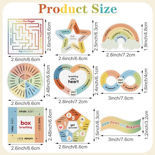 Libima Retro Color 72 Pcs Anxiety Sensory Breathing Stickers - Mindfulness & Fidget Tools