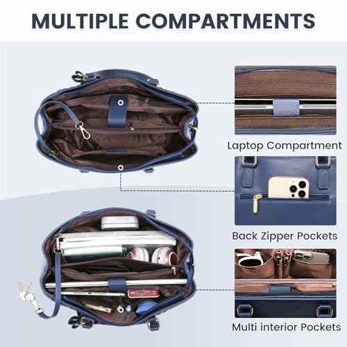 LOVEVOOK Laptop Tote Bag for Women 15.6 Inch Waterproof PU Leather Computer Bags for Business Office Work Briefcase