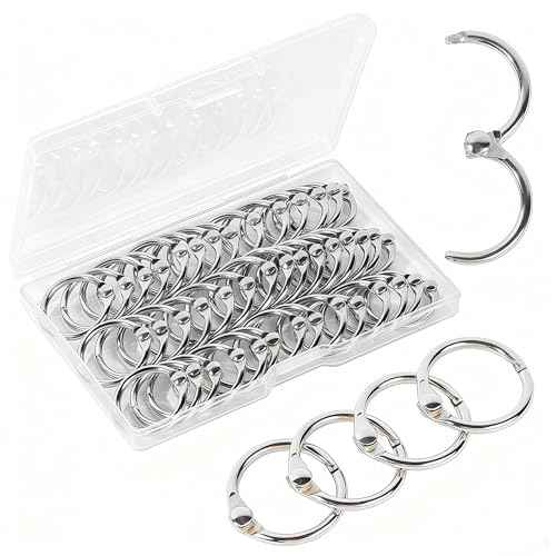 Small Binder Rings 1/2 inch 50 Pcs Mini Book Rings Small Key Ring Metal Loose Leaf Binder Ring for Index Cards (50PCS)
