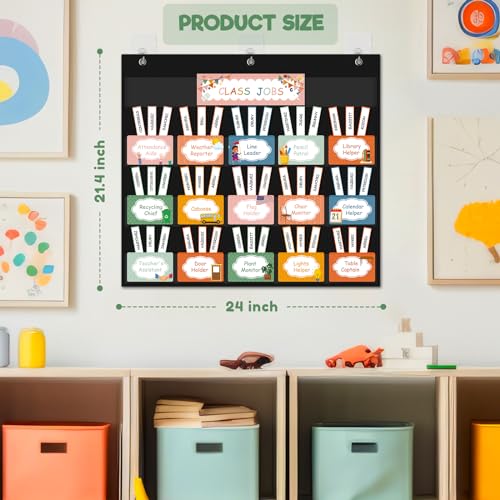 Classroom Job Pocket Chart with 69 Cards - Teacher Teaching Supplies