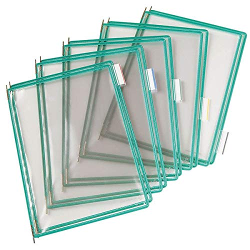 Tarifold Green Letter Size Pivoting Document Pockets - 10 Pack