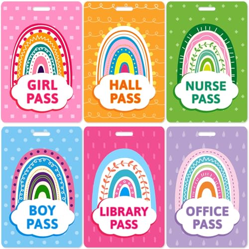 Ceiba Tree Boho Hall Pass Lanyards with Breakaway Safety Buckles – Set of 6 for Classroom & School Use