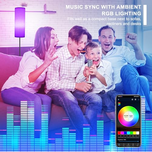 FRIDEKO HOME Beige Color Changing Smart Floor Lamp with 9W 800LM Bulb, App & Remote Control