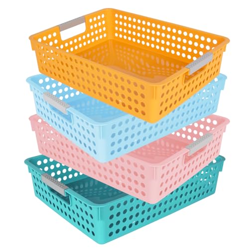 4PCS Turn in trays classroom,Paper trays,Classroom Baskets, Paper baskets Organizational Solution for Office and School