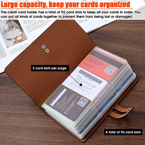 Romozi Black RFID Credit Card Holder Organizer with 96 Card Slots