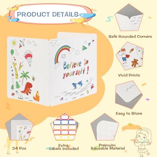 Desk Privacy Dividers 24 Pack - Cardboard Study Carrel Shields, 16 x 12 x 13 in