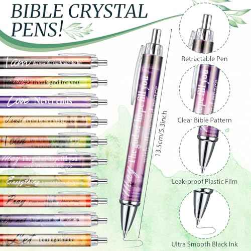 200 Pcs Christian Gifts for Women Christian Accessories Include 50 Bible Verses Notebooks 50 Church Bookmarks 50 Scripture Pens 50 Organza Bags for Church Motivational Gift(Scenery)