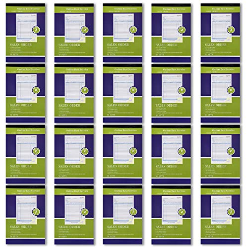 20 Pack Large Sales Order Book 5.5 x 8.5 in Carbonless Duplicate Receipt 2-Part
