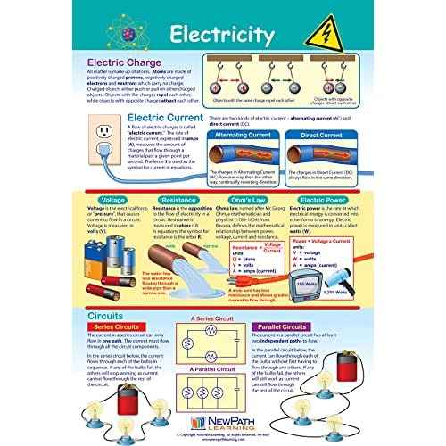 NewPath Physical Science Posters, Set/5 (Forces/Motion, Electricity, Magnetism, Sound, Light) - Laminated, Full-Color, 23" x 35" (34-9901)
