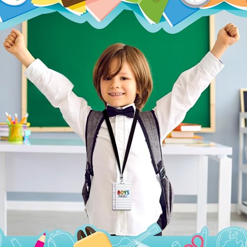 Sabary 6 Sets Wooden Hall Pass Lanyard School Passes Classroom Management