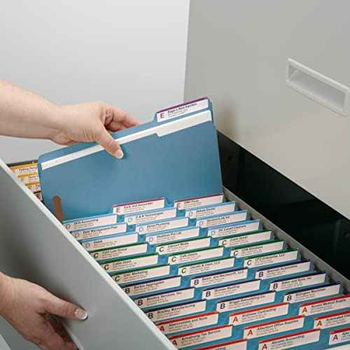 Smead Fastener File Folders, 50 Count, Blue, Reinforced 1/3-Cut Tabs, 2 Fasteners, Letter Size (12040)