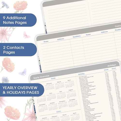 2026 Pocket Calendar - 2026 Pocket Planner for Purse, Jan. 2026 - Dec. 2026, 6.3''¡¿3.8'', Weekly & Monthly Planner with Pen Loop - Floral
