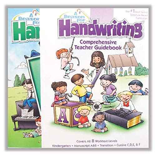 A Reason For Cursive Handwriting Workbook & Teacher Guidebook Level E, Grade 5 - Kids Writing Practice Books for 5th Graders & Beginners - Penmanship Workbooks for Homeschooling & Practicing