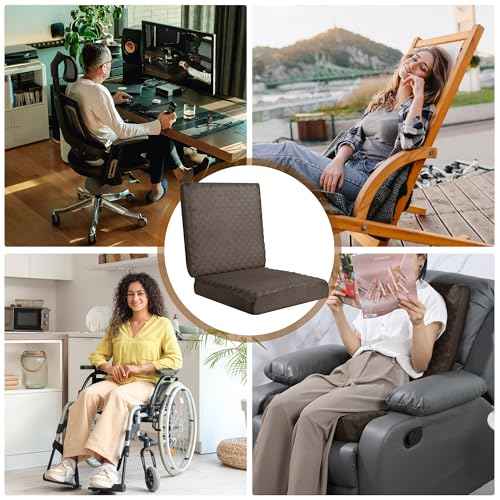 BALAPET Recliner Cushions for Long Sitting, Egg Crate Foam Recliner Cushion for Elderly Reduces Muscle Fatigue and Provides Air Flow, Extra Large Non-Slip Seat Cushion with Back Support(20*20*4in)