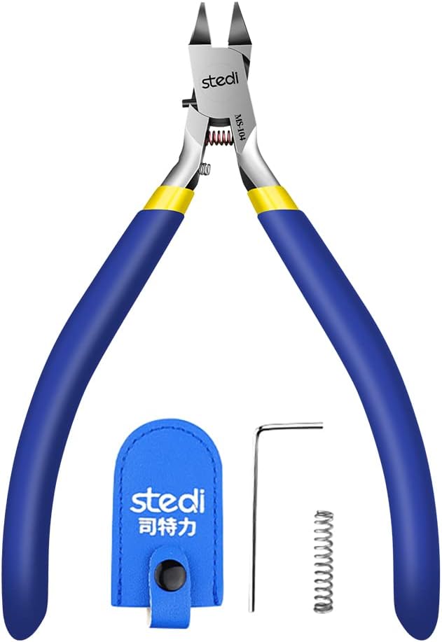 Stedi 4.7-Inch Model Nipper - Ultra-Thin Single-Edge Blade for Gundam Repair | Blue Plastic Tool
