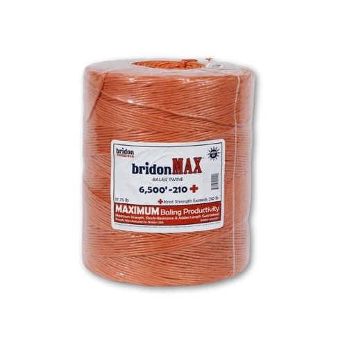 Bridon MAX® Baler Twine WR210 x 6,500' – Orange Premium Strength Agricultural Twine – Made in USA – Single Spool for Large Square Bales