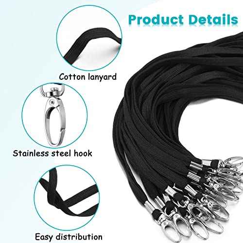 Harloon 300 Pcs Lanyards Bulk Badge Lanyards Flat Lanyards for ID Badges with Swivel Hook Clips Card Name Tag