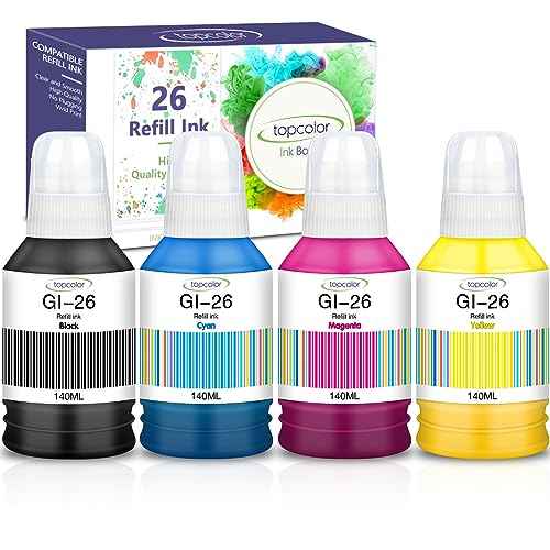 GI-26 GI26 GX7021 Ink Refill Bottles Compatible for Canon 26 GI-26 GI26 Ink Bottles, Compatible for Canon MAXIFY GX6021 GX7021 GX7020 GX6020 GX4020 GX5020 GX3020 GX6120 Megatank Printer