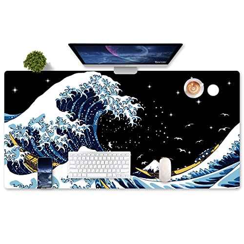 Extra-Large Extended Gaming Mouse Pad, Full Desk Mousepad for 48x24 Inch Computer Desk, XXL XXXL Keyboard Protector Mat, Office Desktop Decor