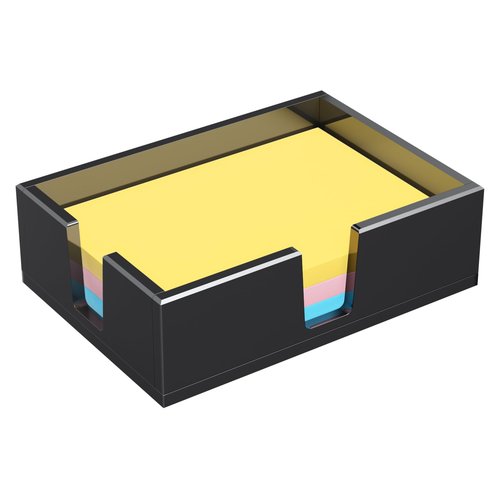 BOSSCASA Acrylic Sticky Note Holder, Self-Stick Note Pad Holder W/O Pads - Note Dispenser Memo Pad Holder Desk Organizer for School Office Home (4''x6'' Black)