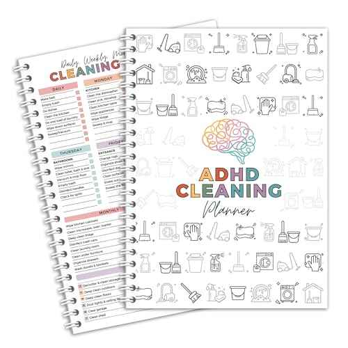 ADHD Cleaning Planner, ADHD Cleaning and Organizing Planner for Adults Women Mom, Household Cleaning Schedule and Checklist, Daily Weekly Monthly Chore Chart Notebook for Family Editable 5.8 x 8.3"