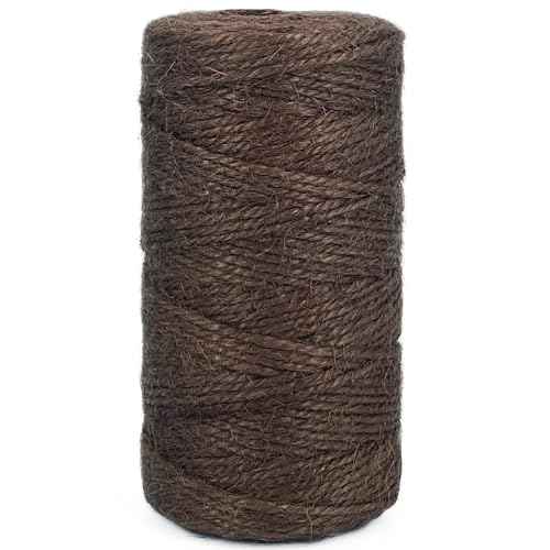 Colored Jute String 328 Feet Durable Natural Jute Twine Perfect for Arts Crafts Mason Jars Wrapping Wedding Decorations Home Gardening,Dark Brown