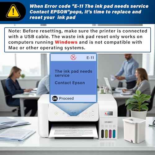 Waste Ink Pad Replacement with Reset Software for Ecotank ET-2800 ET-4800 ET-2803 ET-2720 ET-2400 ET-4700 ET4800 ET2800 ET2803 ET2720 2800 4800 2803 Printers, Waste Ink Pad Maintenance Box (4 Packs)
