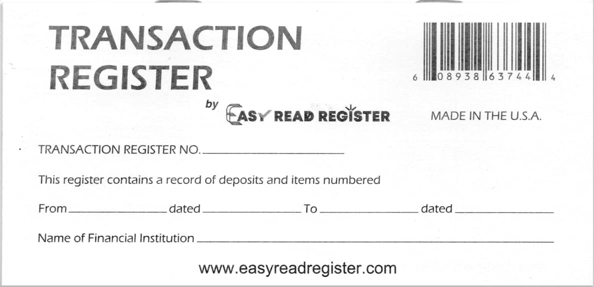 Checkbook Register, Made in The USA, Check Registers for Personal, Blank Ledger Transaction Registers for Personal or Business Bank, Check Register Book (23-24-25 Calendars, 10)