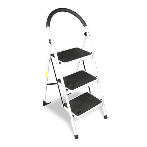 Big Red 3 Step Ladder, 400lbs Ergonomic Folding Stool with Anti-Slip Pedal, Step Stool with Padded Handle for Kitchen, Household, Offices, ATRJZ9023BR, Torin