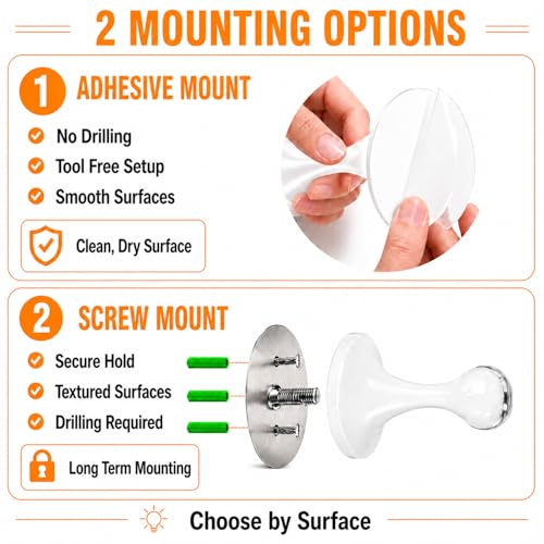 YDAJIURI Magnetic Door Stop - No Drilling, 3D Adhesive Tape, White, 1 Pack
