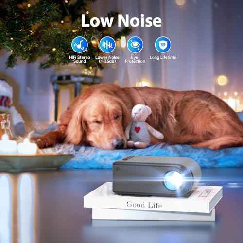 Mini WiFi Bluetooth Projector, 720P Projector Built in Speaker, Portable Video Projector, Home Movie Projector Compatible with HDMI/USB/Smartphone