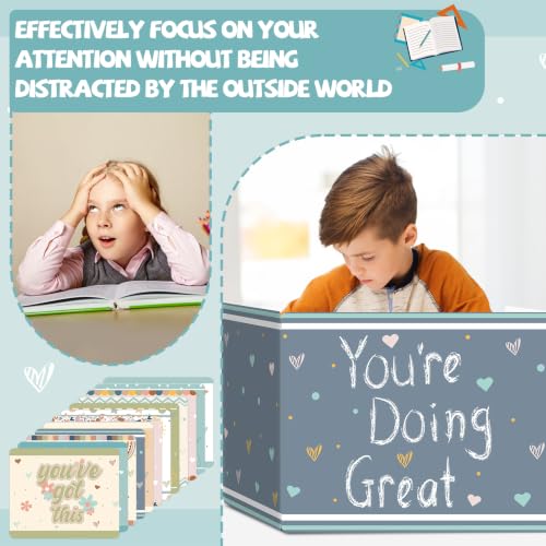 24-Pack Inspirational Desk Privacy Shields for Students - 15.8x12x13in Tri-Fold Panels (12 colors, 2 each) gisgfim