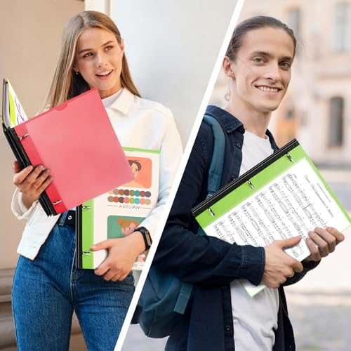 WOT I 4-Pack Telescoping 1-Inch Flexible Binder with Clear View Covers, Assorted Colors