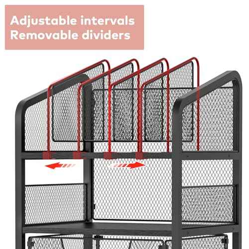 2 Drawer File Cabinet with Adjustable Dividers - 4-Tier Mobile Vertical Filing Cabinet on Lockable Wheels,Hanging File Organizer Cart for Letter-Size,Rolling Utility Cart for Home Office