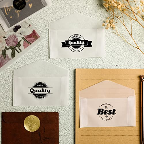 Eersida 200 Frosted Glassine Envelopes 2.5 x 4.25 Inch Mini Bags with V Flap - Clear, Printable, Pack of 200