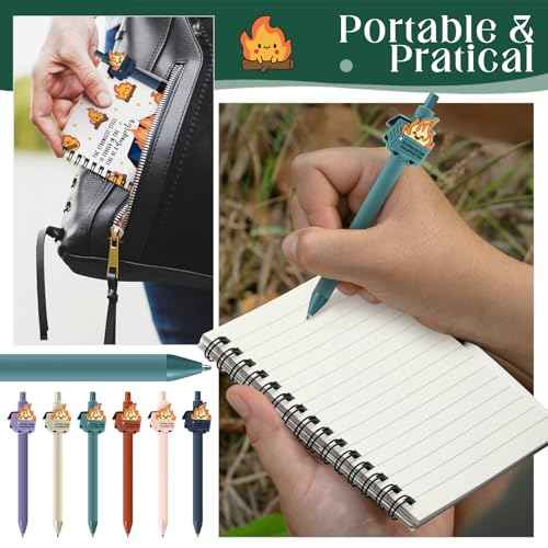 60 Pcs Dumpster Fire A6 Notebooks Pens Bulk Boss Day Inspirational Funny Gift Set with Saying Dumpster Fire Notepad Ballpoint Pen Dispatcher Employee Appreciation Gift (Colorful)