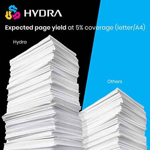 Hydra Remanufactured Ink Cartridge Replacement for Epson 220 220XL High Yield (2 Black, 1 Cyan, 1 Magenta, 1 Yellow, 5-Pack) for XP-320, XP-420, XP-424, WF-2630, WF-2650, WF-2660, WF-2750, WF-2760