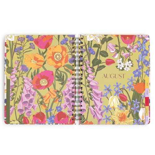 2025-2026 Jumbo Planner Daily Weekly & Monthly, 17 Month Hardcover Agenda Dated Aug 2025-Dec 2026, Cute Planner with Stickers, Pockets, & Spiral Binding, Meadow Bouquet Seedpearl