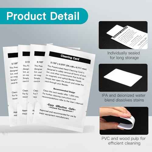100 PCS Credit Card Reader Cleaning Cards - CR80 Dual Side Cleaning Sheets for POS Terminals, Printers, and Optical Card Readers