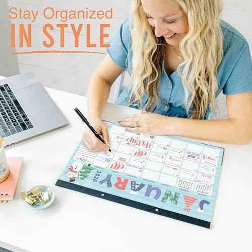 Hadley Designs Desk Calendar 2026 - Desktop Calendar 2026, 18 Month Large Desk Calendars 2026-2027, January 2026 - June 2027, Cute Pastel Theme Classroom Decor Teacher Must Haves, Designed in USA