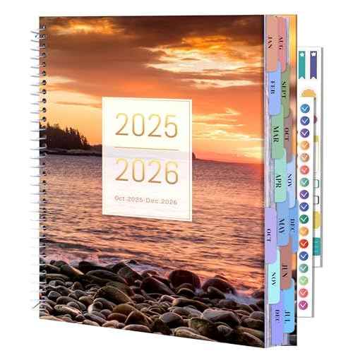 CAGIE 15 Month Planner Oct 2025-Dec 2026 Hourly Daily 2025-2026 Weekly Monthly Planners for Women 25-26 Day Hardcover Calendar Agenda with Stickers, 8.5 x 11