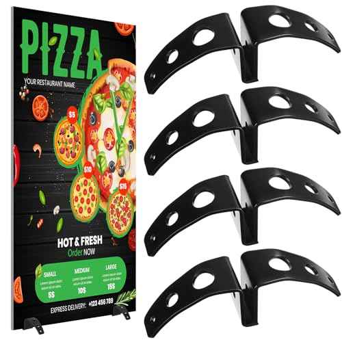Blulu 4 Pcs Small Spider Feet Sign Holder Floor Standing Display Base Spider Feet Board Sign Holder for Display Any Size Board for Stores Advertising Events, Stainless Steel