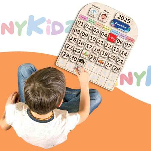 Wooden Calendar for Kids, Preschool Kid Calendar Learning at Home and Classroom Teaching, Hanging Calendar for Kids, Months and Days of The Year