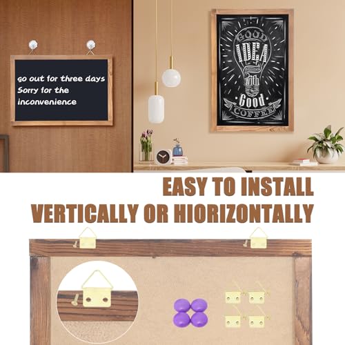 Magnetic Chalkboard 12'' x 16'' Hanging Framed Wall Chalkboard, Wood Frame Board Sign Blackboard for Kids, Home, Office, Restaurant