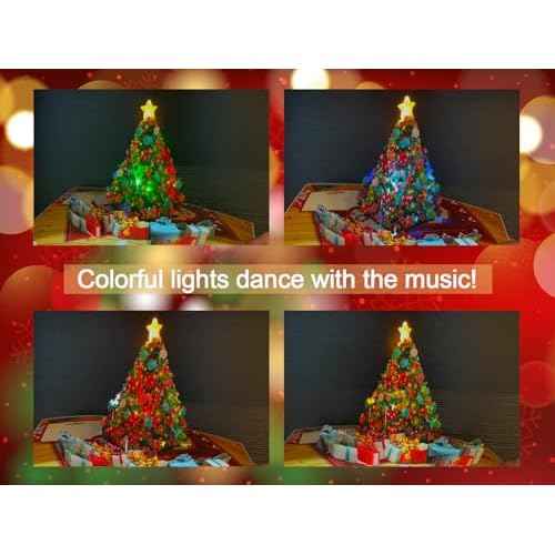 Ribbli Christmas Cards Light and Musical Christmas Tree Pop Up Card, with Envelope