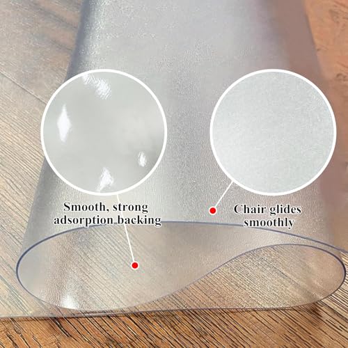 SHAREWIN Clear Office Chair Mat for Hardwood Floors 47x36 Rectangle with Lip, Heavy Duty Floor Protector