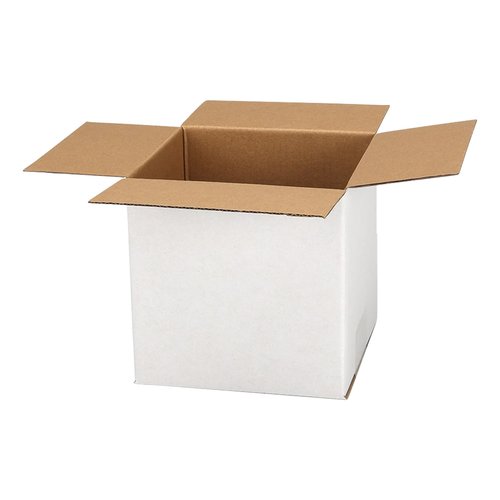 PETAFLOP 1 Pack Shipping Boxes 5x5x5, Small White Corrugated Cardboard Box for Mailing, 25 Pack