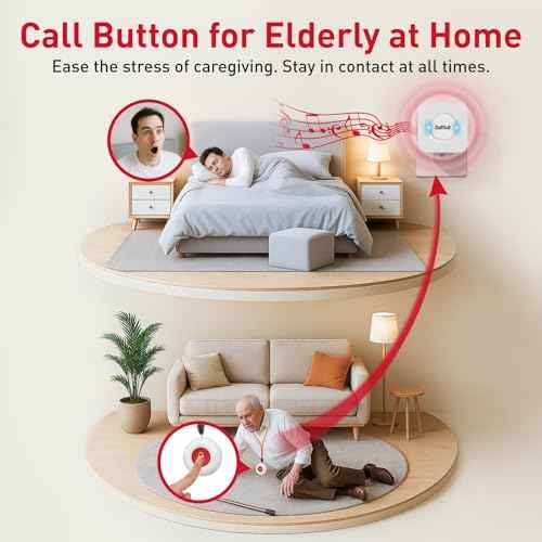CallToU Caregiver Pager Wireless Call Button Nurse Alert System 500+ Feet for Home/Elderly/Patient/Disabled 2 Plugin Receiver 1 Waterproof Transmitter