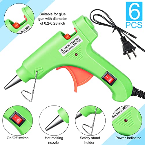 Zhengmy 6 Pieces Mini Hot Glue Gun Kit Multicolored Replacement